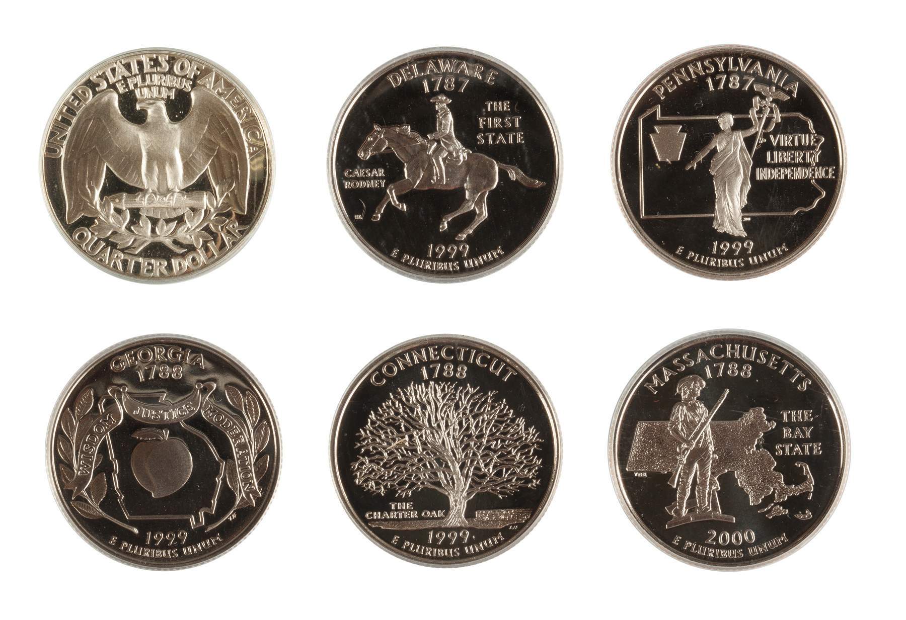 1964 Twenty Five Cent & Five 1999S Twenty Five Cent Coins Cottone