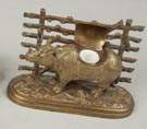 Brass Rhinoceros Inkwell