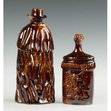 Bennington & Rockingham Figural Flasks