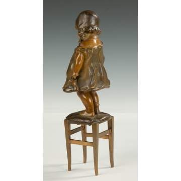 Bronze Sculpture of a Girl with Shoe