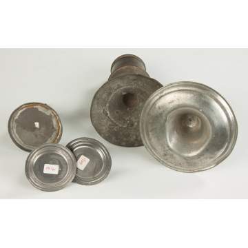 Group Pewter & Tin Whale Oil Lamps