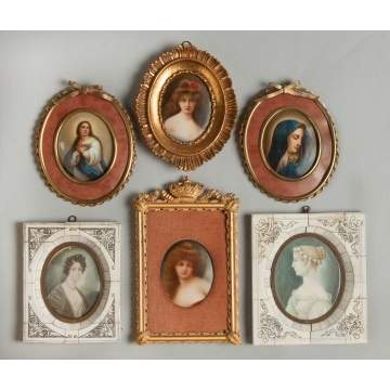 Group of Six Miniature Paintings