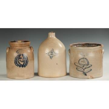 Three Decorated Pieces of Stoneware
