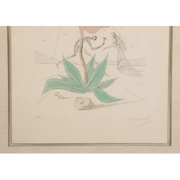Salvador Dali (Spanish, 1904-1989) "Reuben" (Twelve Tribes of Israel Suite) Lithograph of a Flower, Figures