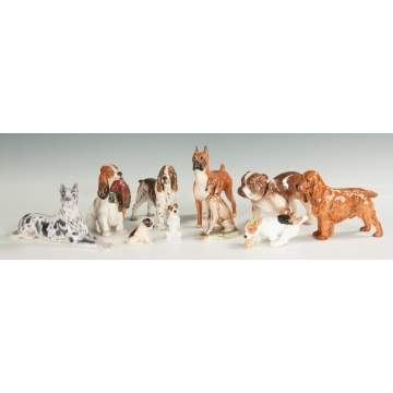 Group of Porcelain Dogs