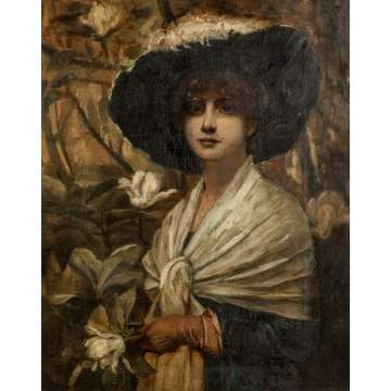 Portrait of a lady with fancy hat