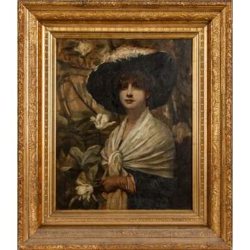 Portrait of a lady with fancy hat