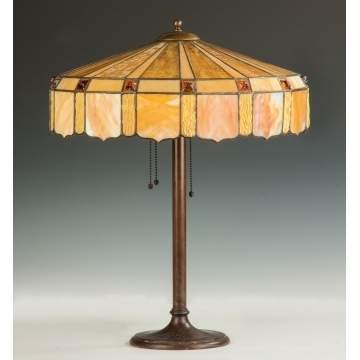 Duffner & Kimberly Leaded & Jeweled Arts & Crafts Table Lamp