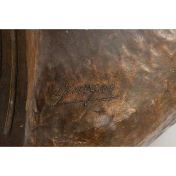 Lavergne (Adolphe-Jean 1863-1928) Monumental Ceramic Floor Vase 