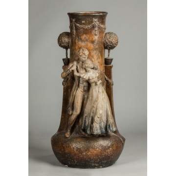 Lavergne (Adolphe-Jean 1863-1928) Monumental Ceramic Floor Vase 