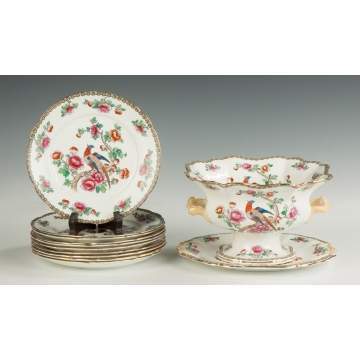 Whieldon Ware Pheasant Pattern Dessert Set