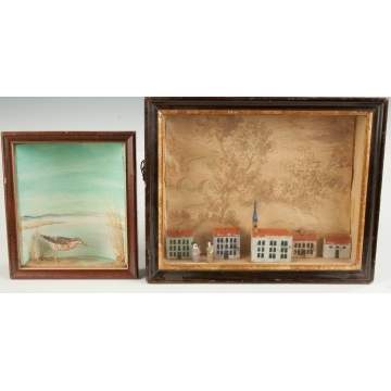 Two Carved & Hand Painted Dioramas