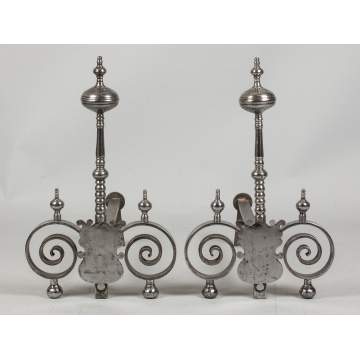 Chrome Fireplace Fender Andirons & Tools