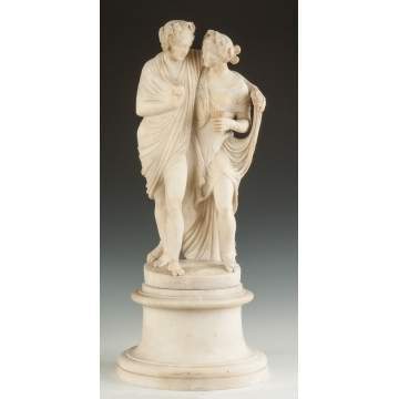 Alabaster Sculpture of Two Women