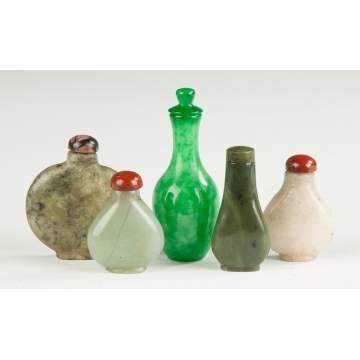 Group of Various Chinese Jade Snuff Bottles