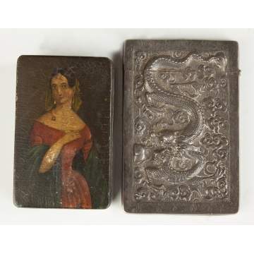 Victorian Snuff Box & Chinese Silver Card Case