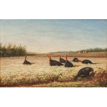 Newbold Hough Trotter (American, 1827-1898) Field with Turkeys