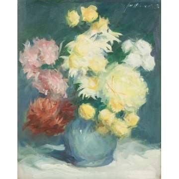 Jere Raymond Wickwire (American, 1883-1974) Still Life, Vase with Chrysanthemums