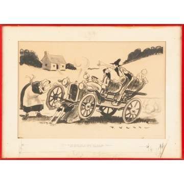 Paul Webb (American, Born 1902) Illustration of a Jalopy