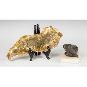 Jules Desbois (French, 1851-1935) Gilded Bronze Oyster Sculpture 