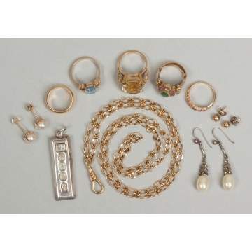 Group of Various Vintage Gold Jewelry