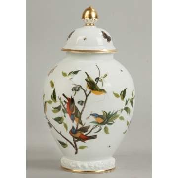Rosenthal John J. Audubon Birds of America Pattern Hand Painted Porcelain Covered Urn