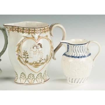 Two Pearlware Pitchers