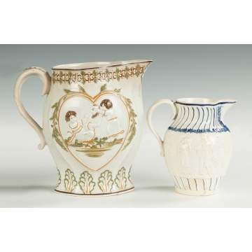 Two Pearlware Pitchers