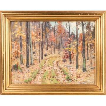 Frank Barney (American, 1862-1954) Fall Wooded Path