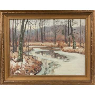 Frank Barney (American, 1862-1954) Winter Stream Scene