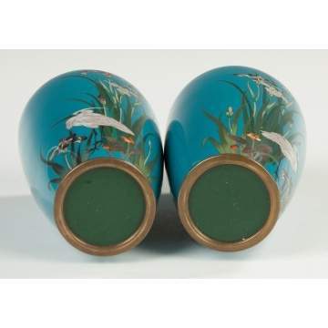 Pair of Japanese Cloisonne Vases