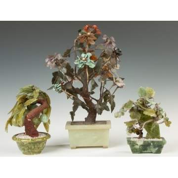 Hardstone and Jade Potted Trees