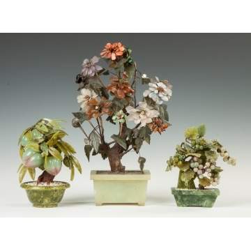 Hardstone and Jade Potted Trees