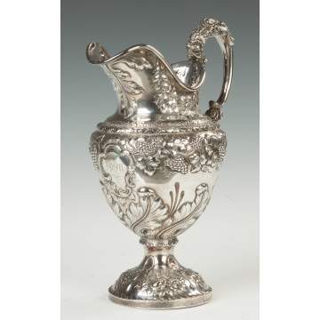 Early Samuel Kirk Sterling Silver Water Pitcher, Baltimore