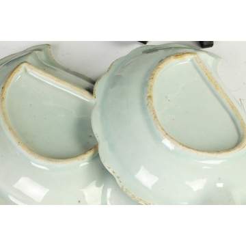 Two Canton Leaf Shaped Dishes