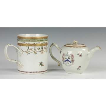 Chinese Export Mug and Teapot