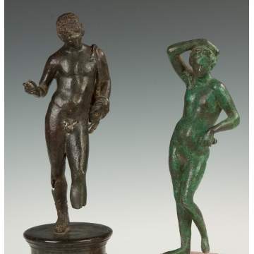 Two Roman Bronze Figure of a Male and Female