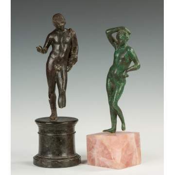 Two Roman Bronze Figure of a Male and Female