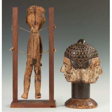 Carved Figure & Double Sided Head