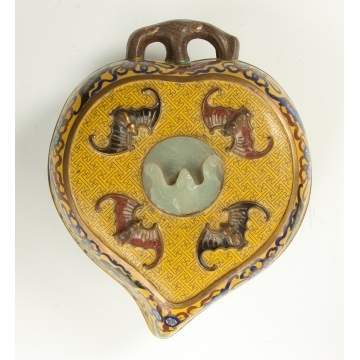 Fine Chinese Cloisonne Peach Shaped Covered Box