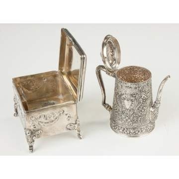 Silver Box & Tiffany Sterling Teapot