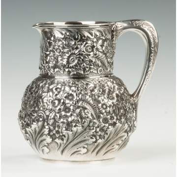 Fine Tiffany and Co. Sterling Silver Repousse Pitcher