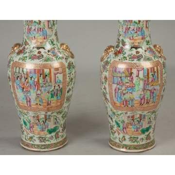 Pair of Chinese Famille Rose Floor Vases