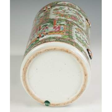 Unusual Chinese Export Famille Rose Cylinder Vase