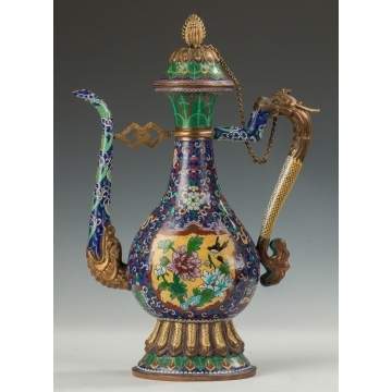 Cloisonne Wine Pot with Dragon Handle