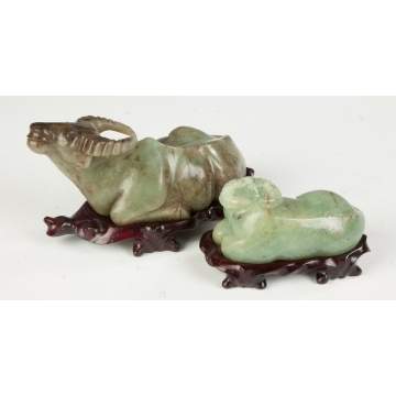 Chinese Carved Jade Water Buffalos