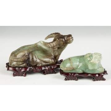 Chinese Carved Jade Water Buffalos