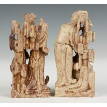 Carved Chinese Soapstone Immortals