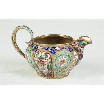 Russian Enameled Silver Creamer