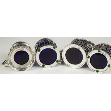 Four English Sterling Silver Mustard Pots